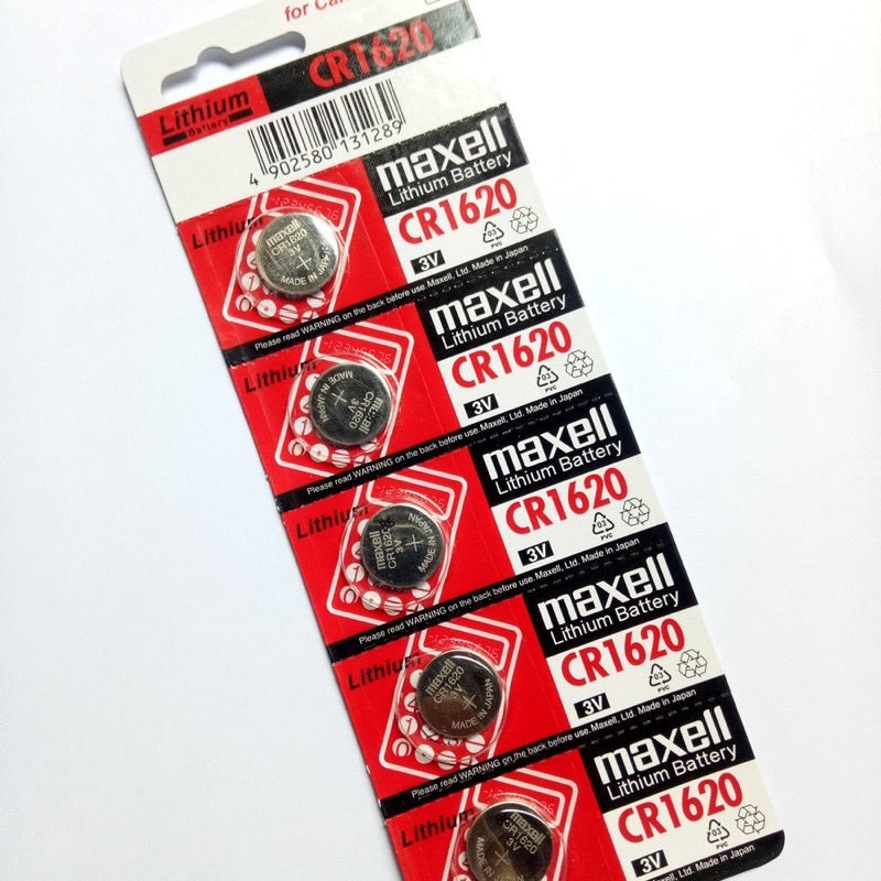 5 Pack - Maxell CR1620 3V Lithium Coin Battery – Long-Lasting Power for Watches, Key Fobs, Calculators & Electronics (Copy)